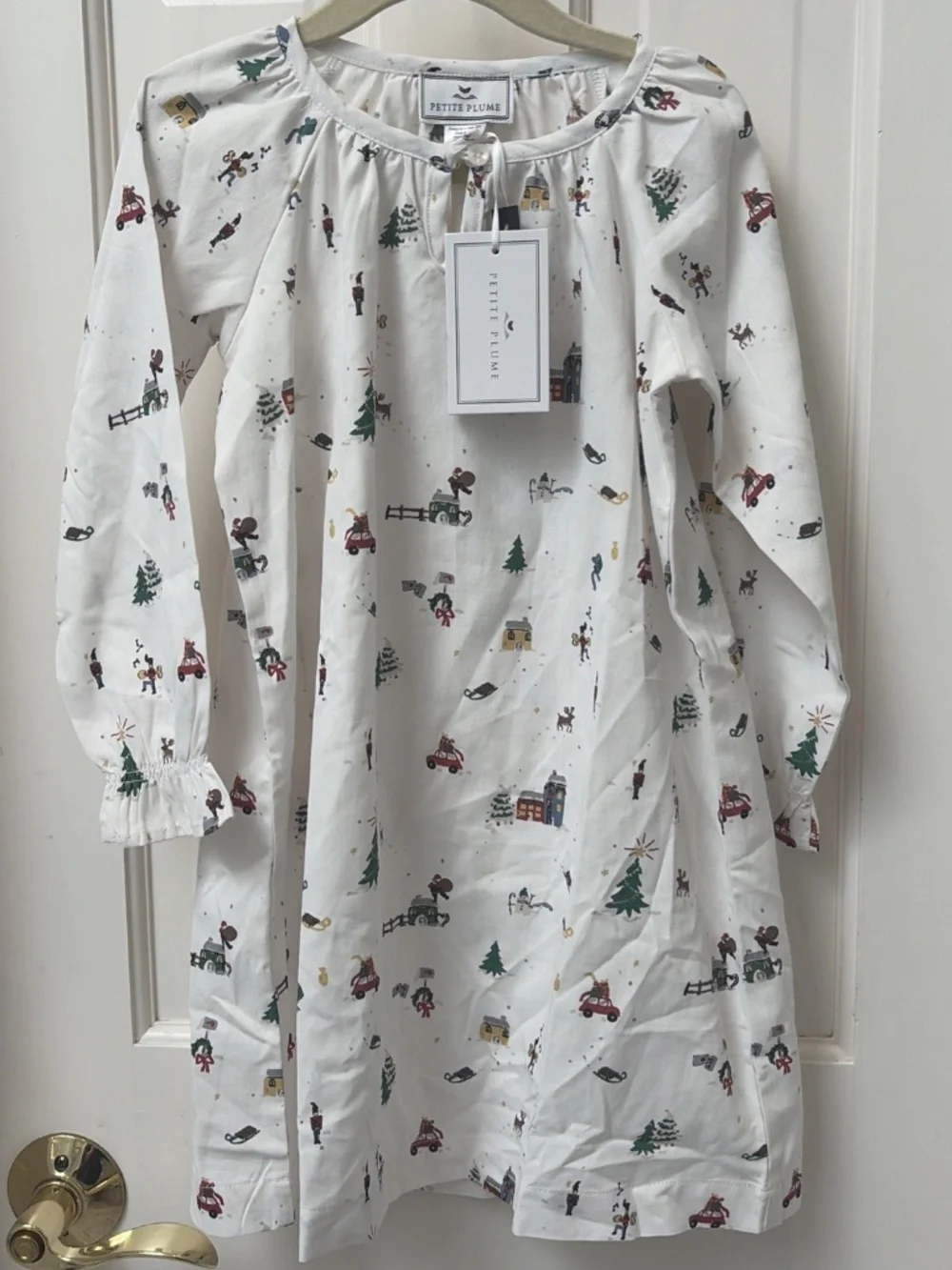 NWT Petite Plume 3T Twill Delphine Holiday Christmas Nightgown 100% Cotton